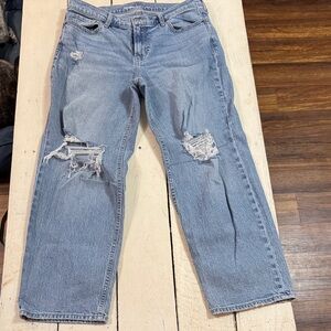 Old Navy Women's Distressed Light Blue Boyfriend Jeans
